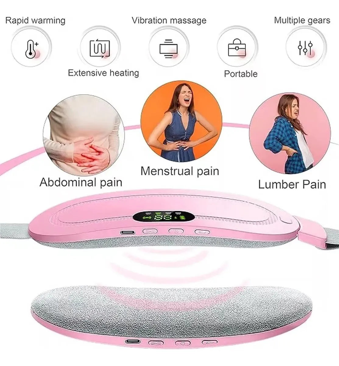 Cinturón Dolor Menstrual Termico Masajes